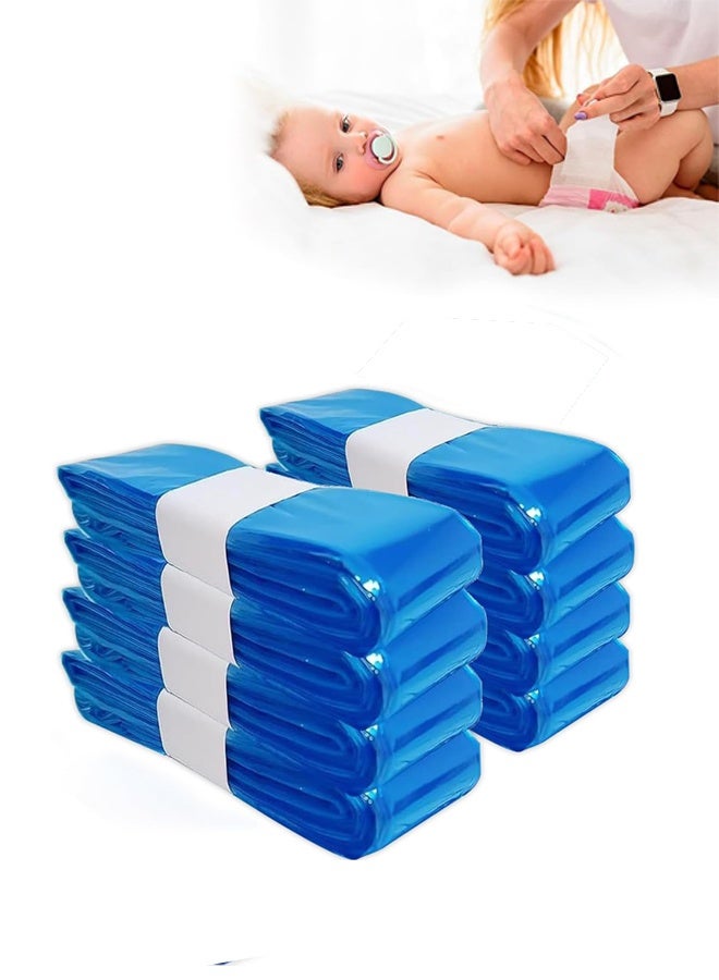 8 Pack Eco-Friendly Nappy Bin Refill Bags, 7-Layer Odor Lock Leak-Proof Diaper Refills, Compatible with Tommee Tippee Twist & Click, Sangenic, Angelcare Nappy Disposal Systems (Blue)